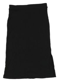 Černá žebrovaná pouzdrová sukně s rozparkem H&M