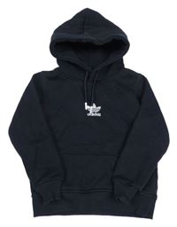 Tmavomodrá mikina s kapucí a logem Adidas