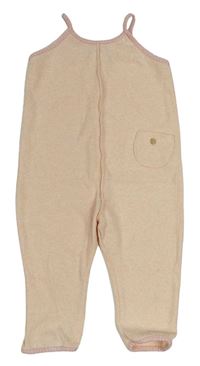 Meruňkové melírované úpletové laclové kalhoty s kapsou ZARA