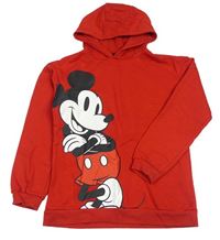 Červená mikina s Mickey a kapucí zn. PRIMARK