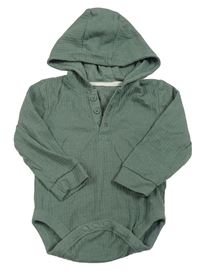 Khaki žebrované body s kapucí George