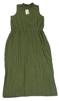 Khaki plisované šaty PRIMARK