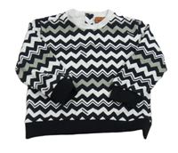 Černo-šedo-bílá vzorovaná mikina zn. MISSONI