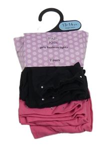 Nové - 2x - Silonky s kamínky - Černé, tmavorůžové F&F