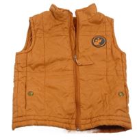 Cihlová prošívaná šusťáková zateplená vesta s nášivkou impidimpi