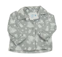 Nové - šedý plyšový pyžamový kabátek s medvídky Me to You