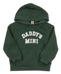 Tmavokhaki mikina s nápisy a kapsou a kapucí Cozy Pixies