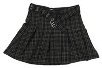 Černo-kostkovaná sukně s páskem H&M