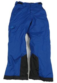 Safírovo-černé šusťákové zimní oteplovačky s kapsou sports