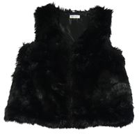 Černá kožešinová podšitá vesta H&M