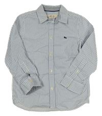 Modro-bílá pruhovaná košile s výšivkou H&M