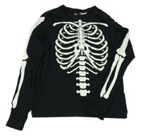 Černé pyžamové triko s kostmi H&M