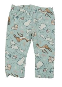 Světlemodrošedé legíny se zvířátky a muchomůrkami Nutmeg