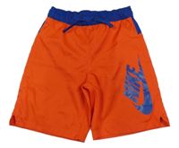 Červeno-tmavomodré plážové kraťasy s logem Nike
