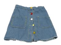 Modrá riflová propínací sukně