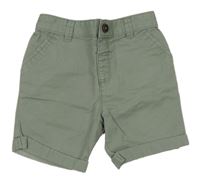 Khaki plátěné kraťasy F&F
