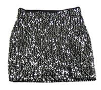 Černo-stříbrná sametová flitrová sukně Candy Couture