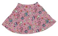 Růžová kolová sukně s pony a obrázky H&M
