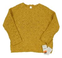 Nové - okrový vzorovaný pletený svetr St. Bernard