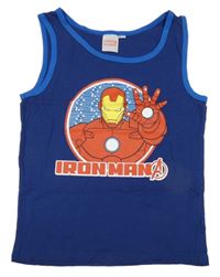 Tmavomodro-cobaltově modré tílko s IRON MAN MARVEL