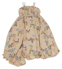 Světlebroskvové letní šaty s motýlky H&M