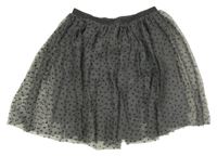 Šedá tylová sukně s hvězdičkami a třpytivým pasem H&M