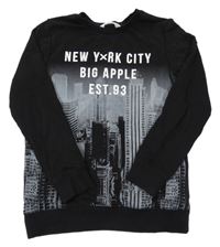 Černá mikina s potiskem - New York a nápisy H&M