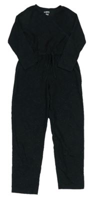 Černý třpytivý kalhotový overal Tchibo