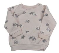 Světlerůžová květovaná mikina Primark