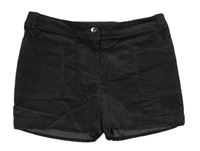 Antracitové manšestrové podšité chino kraťasy Nutmeg