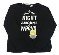 Černé triko s Mimoněm a nápisem H&M