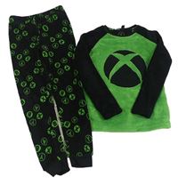 Zeleno-černé chlupaté pyžamo s logem X-Box Primark