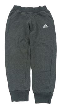 Tmavošedé melírované tepláky s logem Adidas