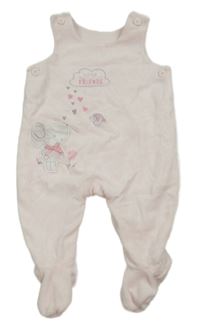 Světlerůžové sametové podšité dupačky s myškou a ptáčkem Mothercare