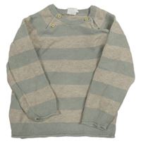 Světlezeleno-šedý pruhovaný svetr H&M