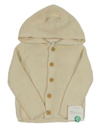 Nové - Krémový propínací svetr s kapucí zn. Carter's