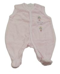 Světlerůžové sametové dupačky s medvědy