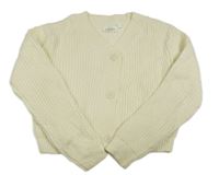 Krémový propínací crop svetr KappAhl