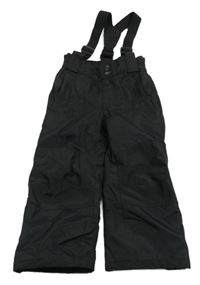 Černé šusťákové funkční oteplovačky s odepínacími kšandami Mountain Warehouse