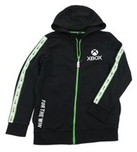 Černá propínací mikina s logem X-Box a kapucí