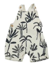 Smetanové teplákové laclové kraťasy s palmami George