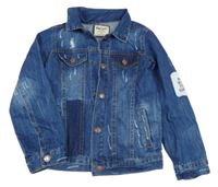 Modrá riflová bunda s prošoupáním