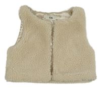 Béžová huňatá podšitá vesta C&A