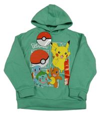 Nové - Zelená mikina s Pokémony a kapucí Primark