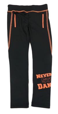 Černé sportovní legíny s nápisem