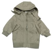 Béžová koženková podšitá bunda s kapucí Orchestra