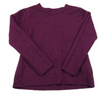 Vínový chlupatý svetr