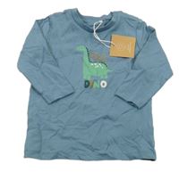 Nové - Modrošedé triko s dinosaurem Name it