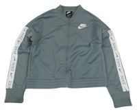 Šedá sportovní propínací mikina s logem Nike