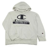 Bílá mikina s logem a kapucí Champion